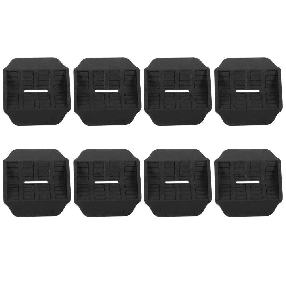 8pcs Professional Furniture Caster Cups Anti-scratch Furniture Wheel Stoppers (Black)