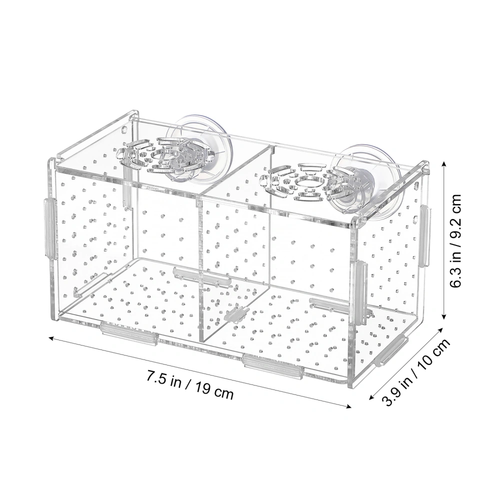 Balacoo Transparent Fish Tank Breeding Isolation Box Aquarium Incubator Hatching Boxes Multifunctional Acrylic Fish Tank Holder (Suction Cup Pattern)