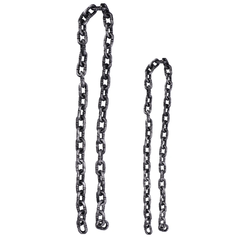 2pcs Halloween Fetters Prop Simulation Iron Chain Prop Prisoner Chain Prop