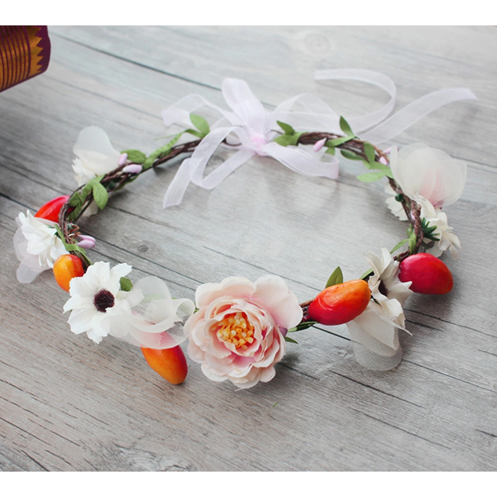 Wedding Flower Headband Floral Crown Bohemia Wreath Halo Garland Headpiece for Holiady Wedding Photography