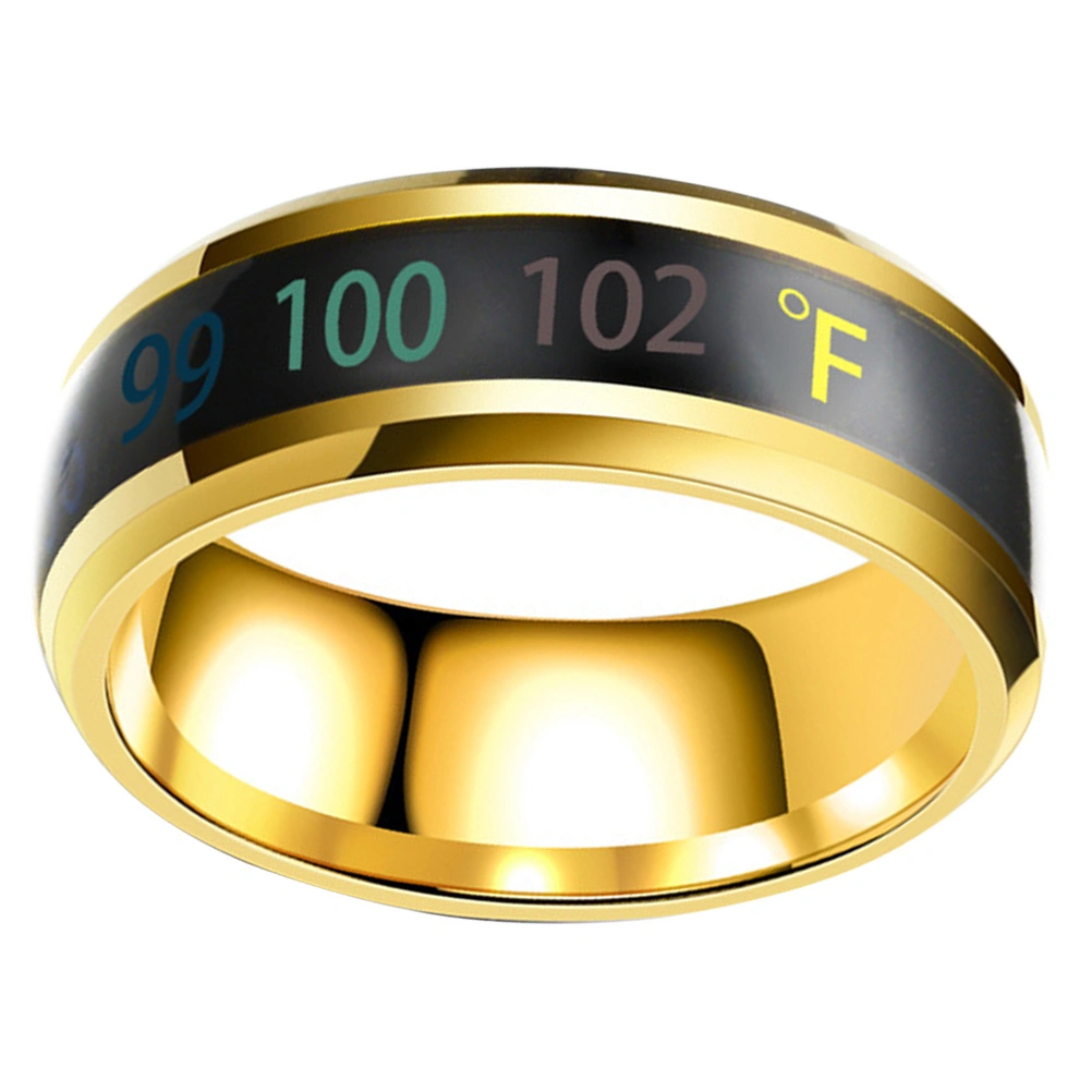 1Pc Fashion Ring Jewelry Intelligent Temperature Display Couple Ring (No.8)