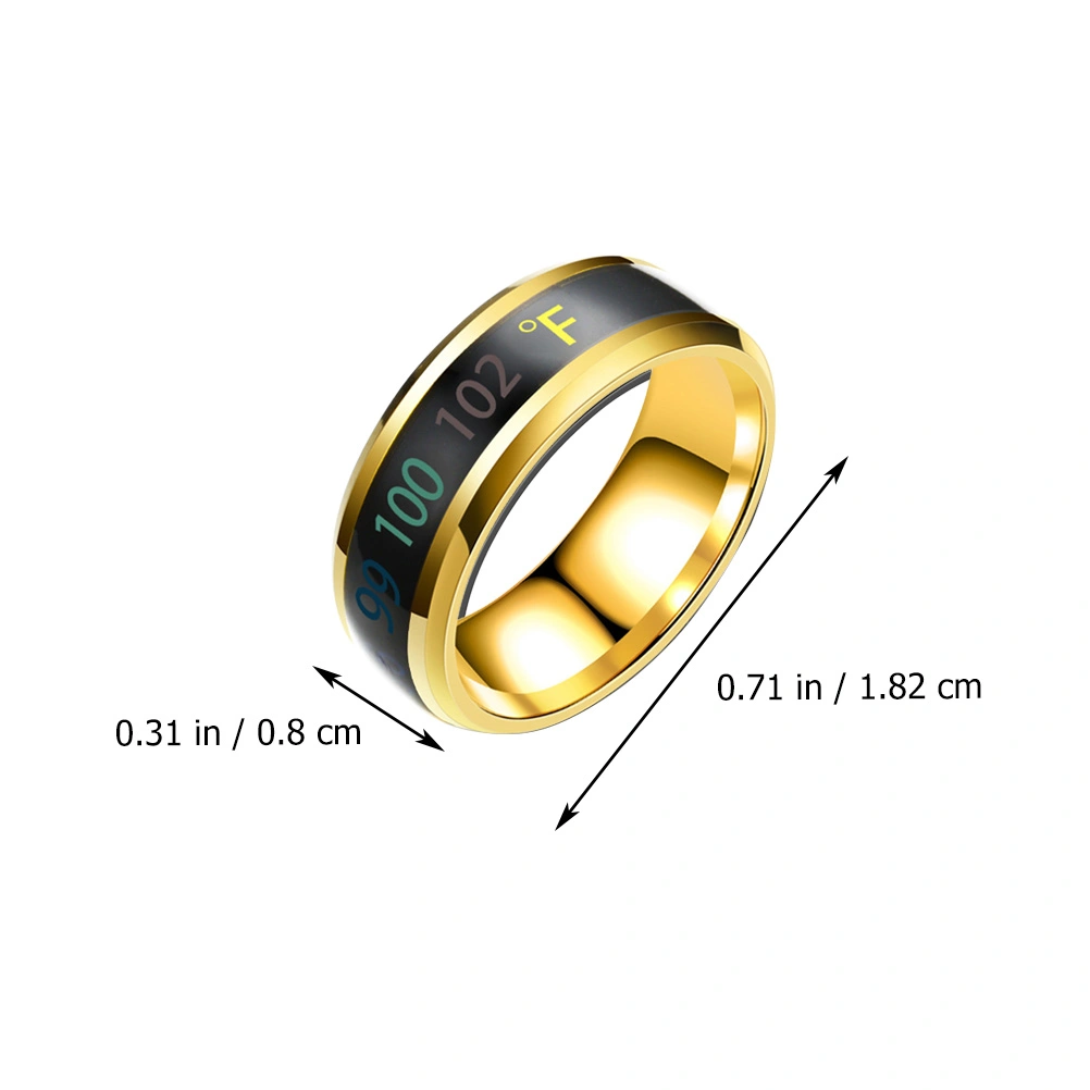1Pc Fashion Ring Jewelry Intelligent Temperature Display Couple Ring (No.8)