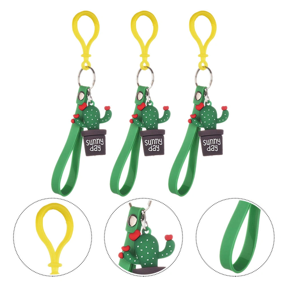 3pcs Key Decoration Cactus Keychain Silicone Keychain Plant Keychain Key Decor