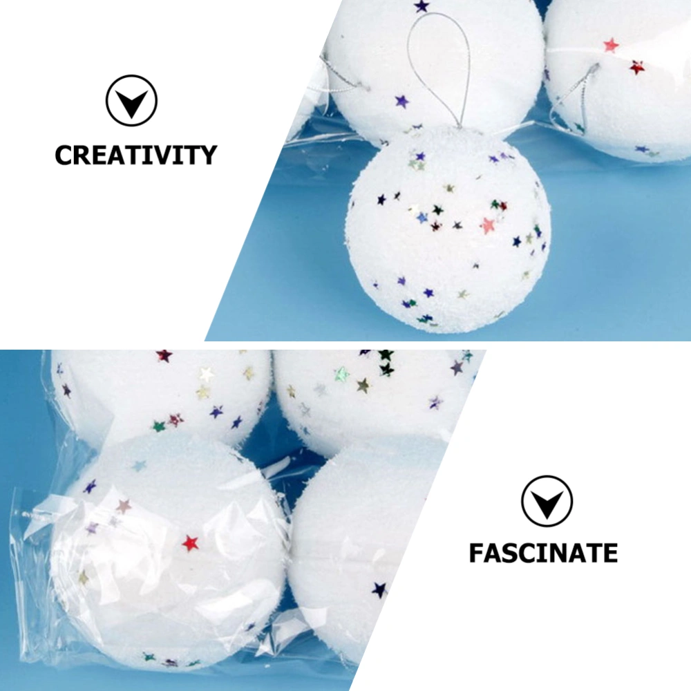 24Pcs Christmas Snowball Pendants Christmas Tree Snowballs Decorative Xmas Snowball Decors