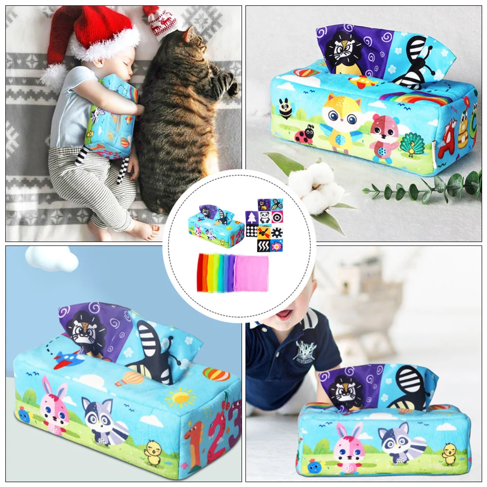 1 Set Infant Tissue Box Toy Finger Exercise Toy Sensory Activity Plaything