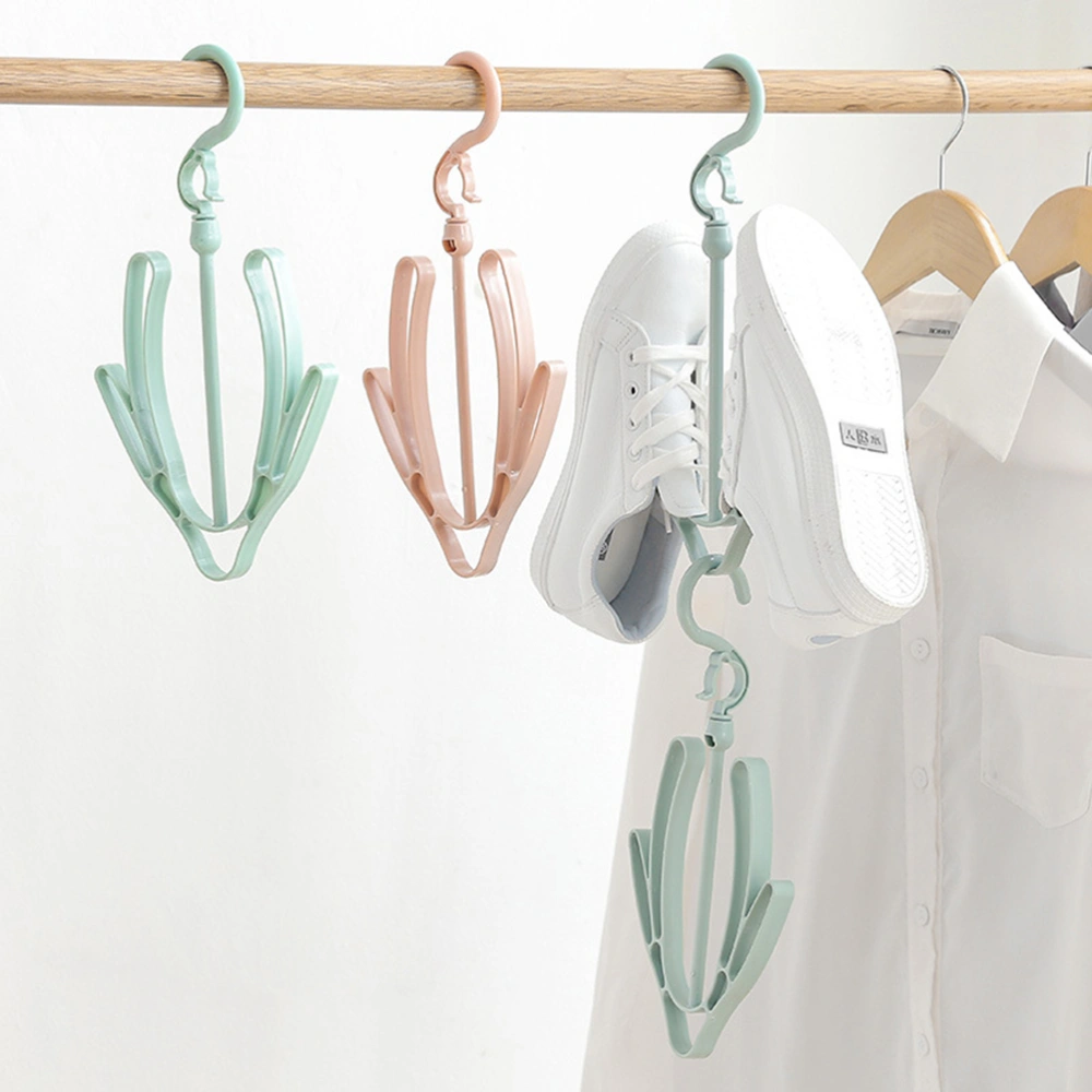 2pcs Shoes Hanger Drying Rack Creative Shoes Hanging Organizer Hook Storage Drier Wind Proof Hangers for Shoes Sandals(Random Color)