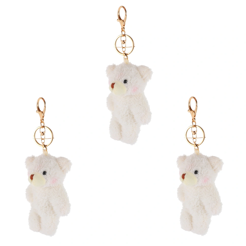 3pcs Cartoon Bear Keychain Pendant Lovely Bear Schoolbag Pendant Bear Pendants