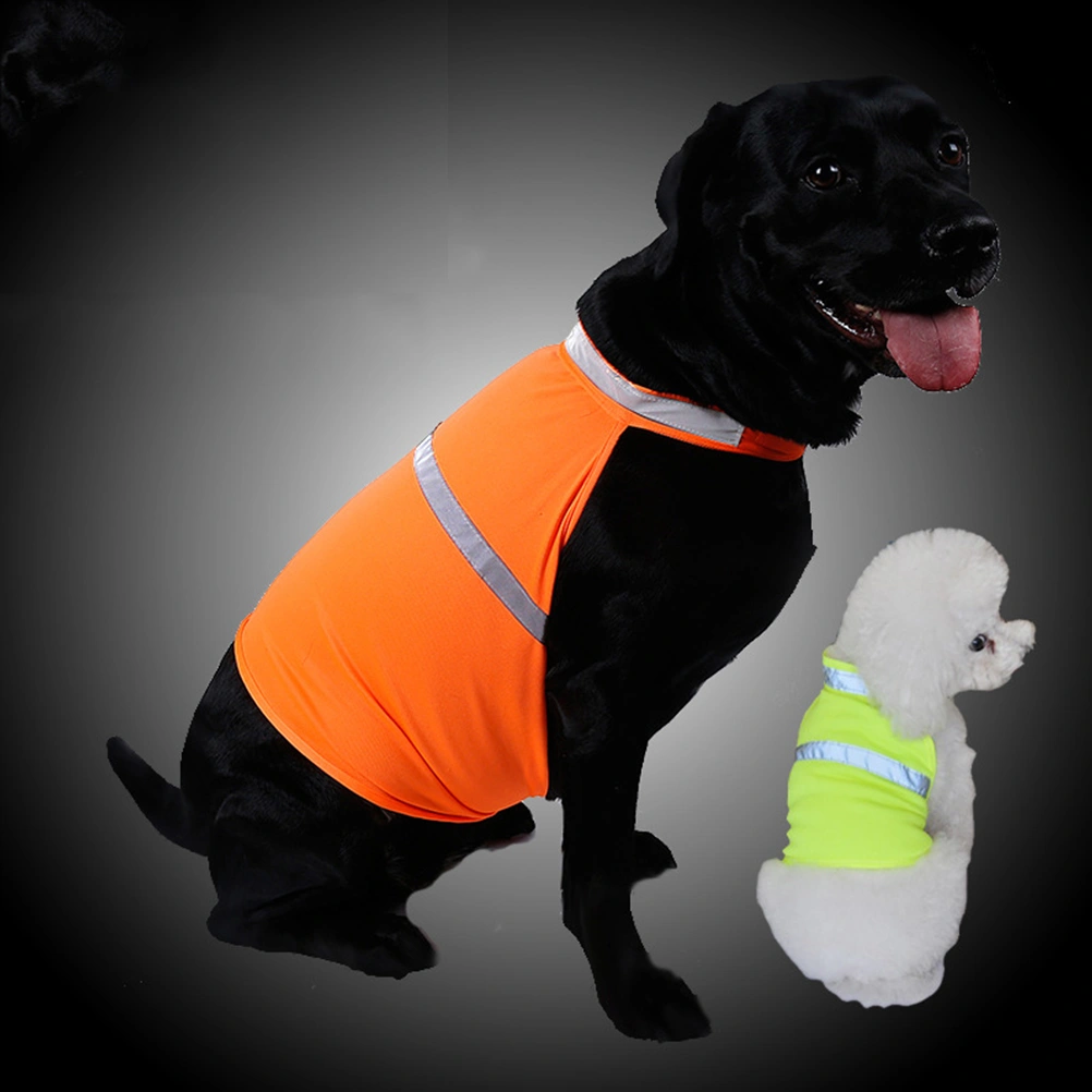 Dog Reflective Safety Vest High Visibility Breathable Dog Summer Clothes for Walking Running Hiking (Fluorescent Orange-S) 