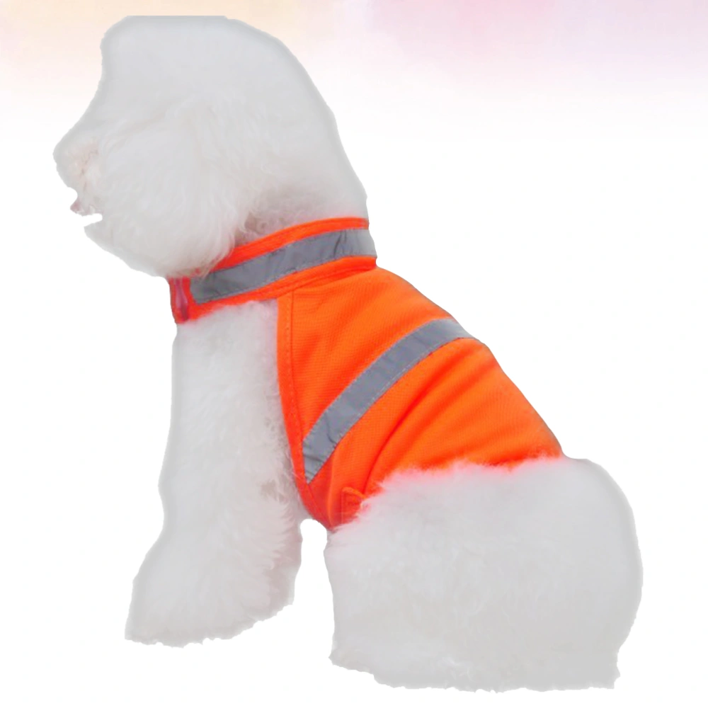 Dog Reflective Safety Vest High Visibility Breathable Dog Summer Clothes for Walking Running Hiking (Fluorescent Orange-S) 