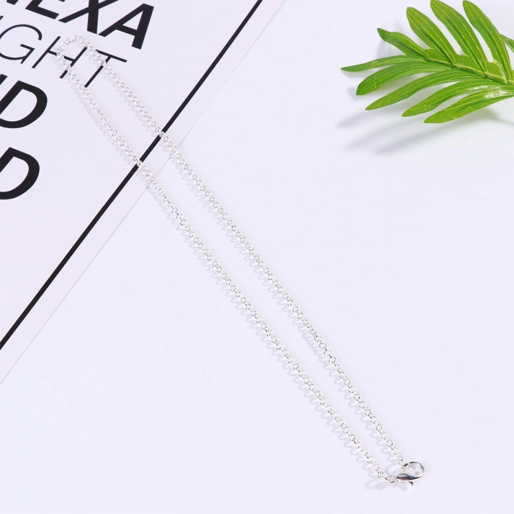 10pcs Long Style Chains Necklace Fashion Metal Chains Sweater Chain with Lobster Clasp for Women DIY Jewelry (Silver)