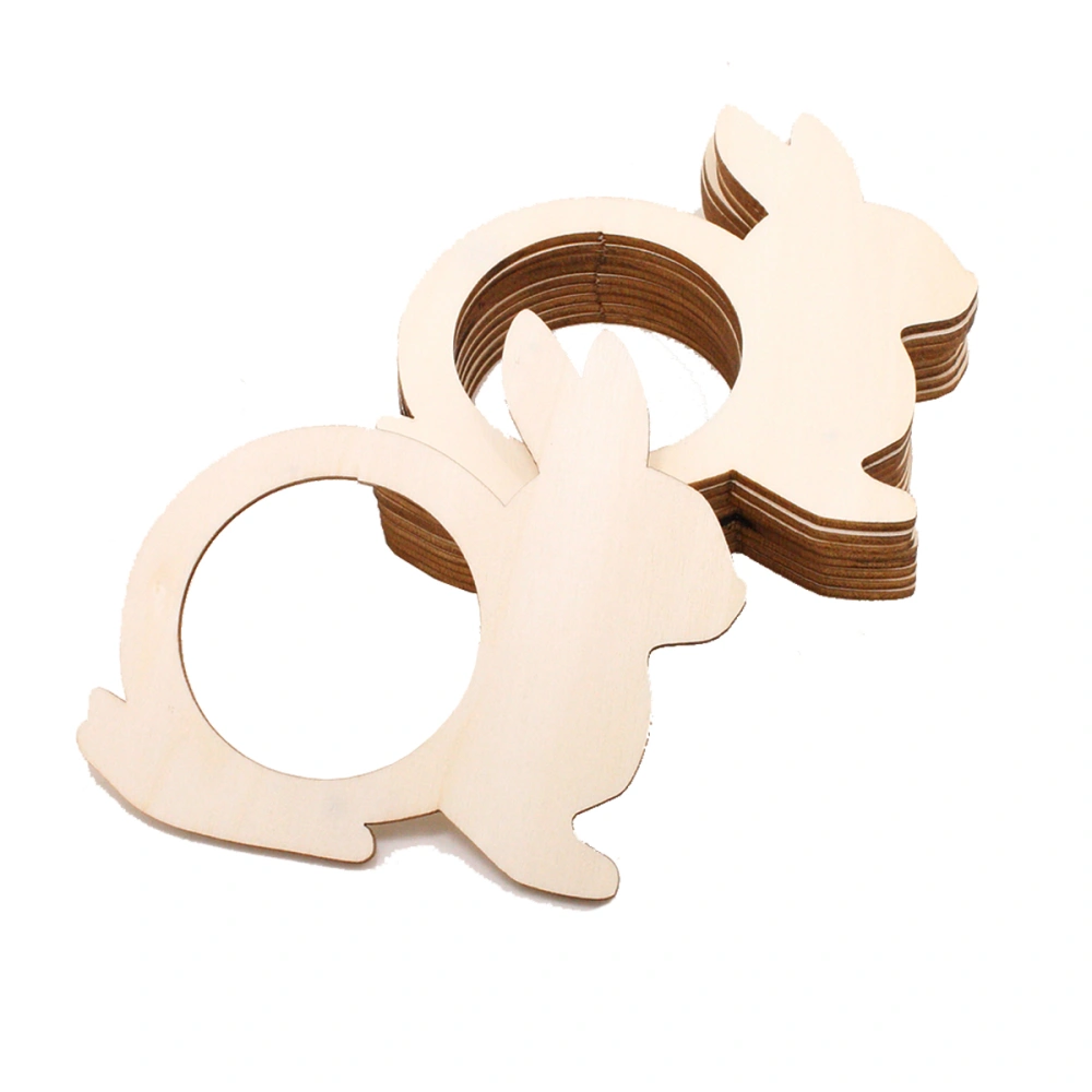 20PCS Rabbit Shape Wood Napkin Rings Fashion Napkin Buckles Party Napkin Holders Towel Buckles