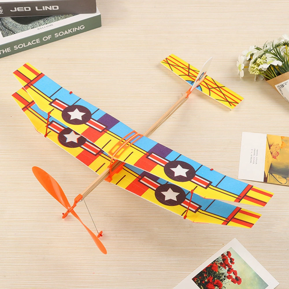 3pcs Funny Rubber Band Powered Airplane Models Kids Playthings (As Shown)