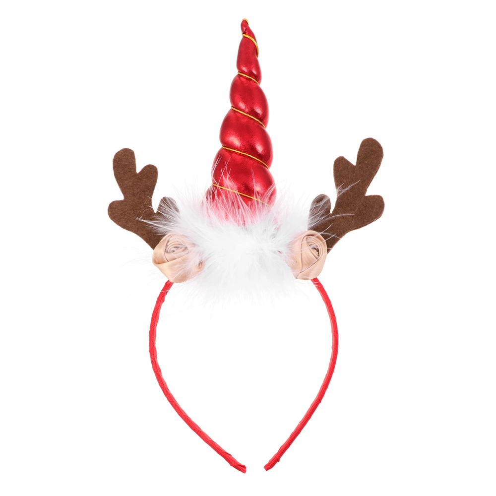 1pc Lovely Hair Plush Christmas Decorative Headdress (Unicorn Horn)