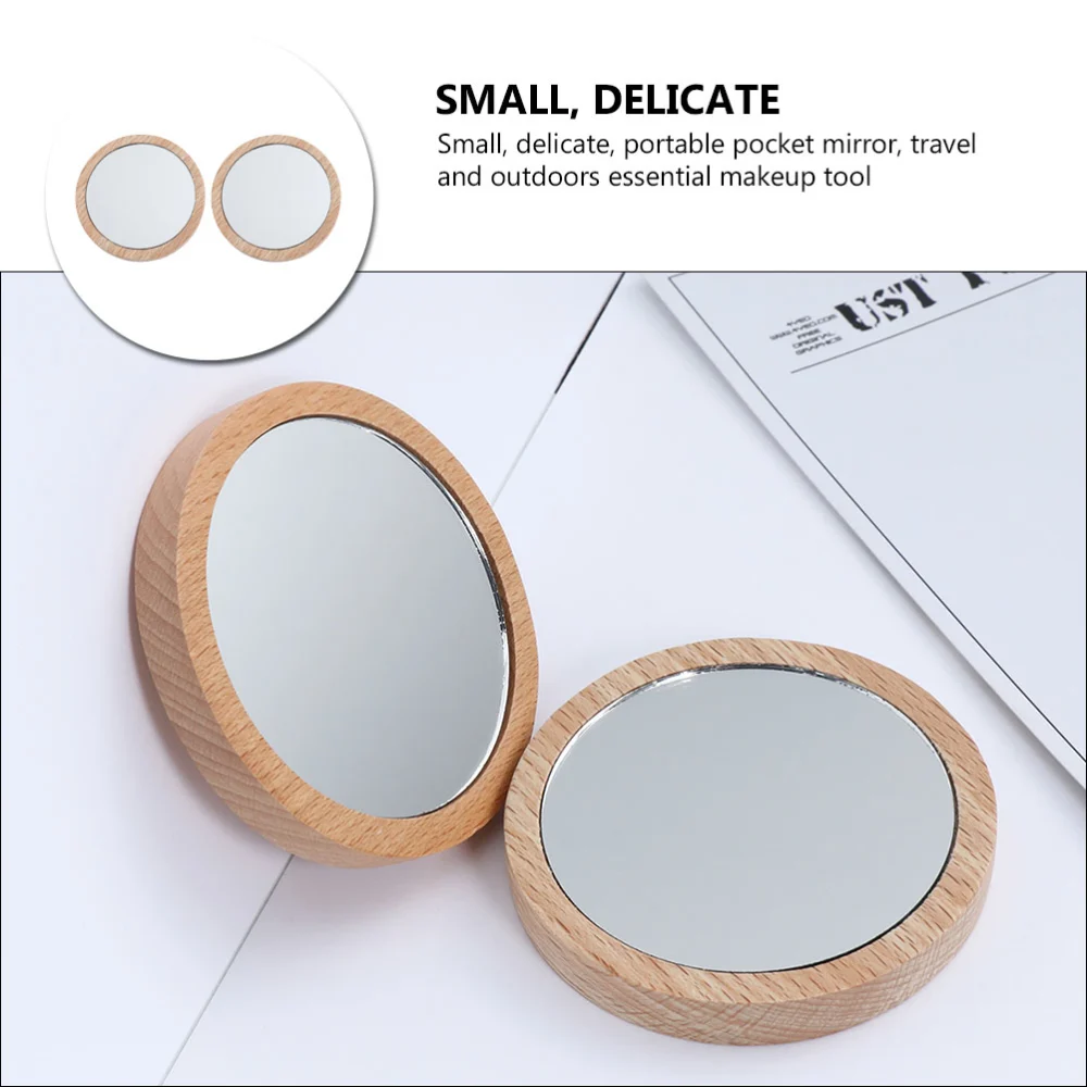 2PCS Mini Size Makeup Mirror Round Portable Pocket Mirror Compact Mirror