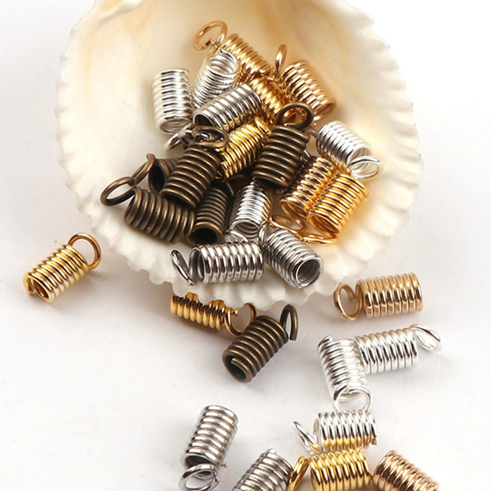 5 Packs DIY Jewelry Connectors Handmade Crafts Connecting Button Spring Buckles for Home Shop Antique Brass (4x10mm)