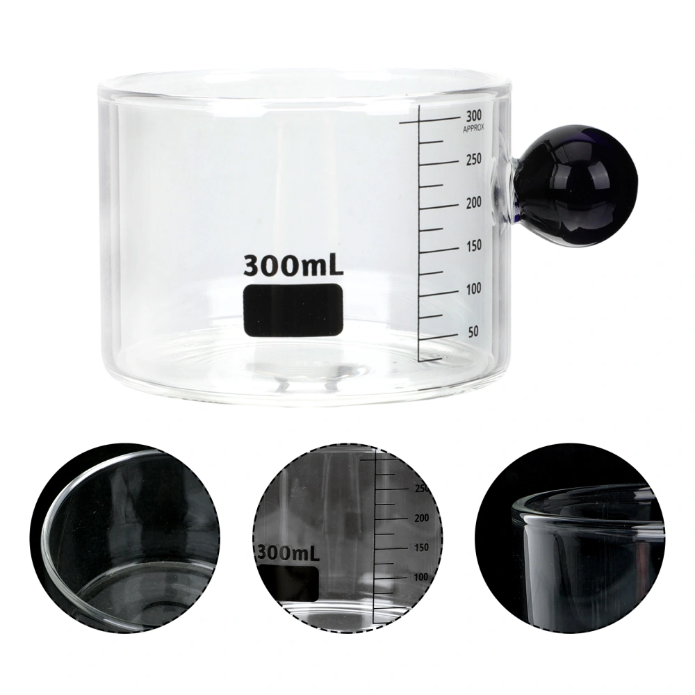 Milk Measuring Cup Handheld Coffee Cup Coffee Milk Glass Transparent Glass Cup with Scale