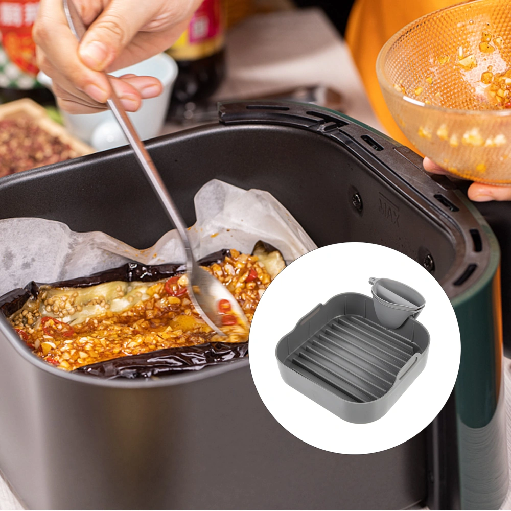 1 Set of Air Fryer Silicone Pot Non-stick Air Fryer Pot Air Fryer Pot Liner with Heat-proof Gloves