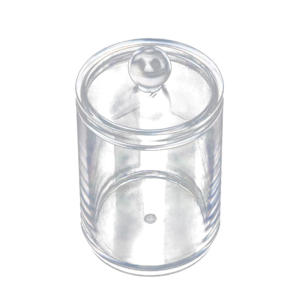 Transparent Cotton Ball and Swab Dispenser Acrylic Round Container Cotton Pads Holder Swab Jar Makeup Organizer