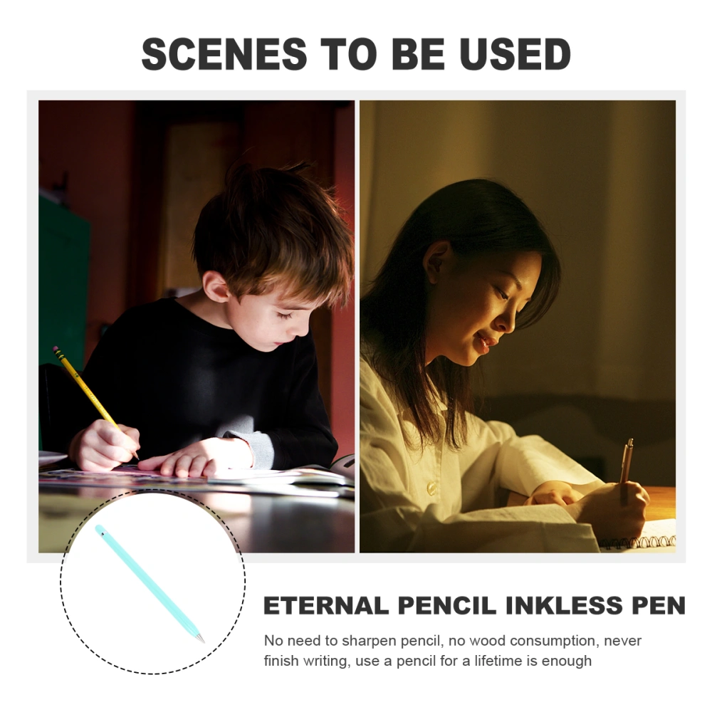 1pc Eternal Pencil Inkless Pen Everlasting Pencil Infinite Write for School Supplies (Sky-blue)