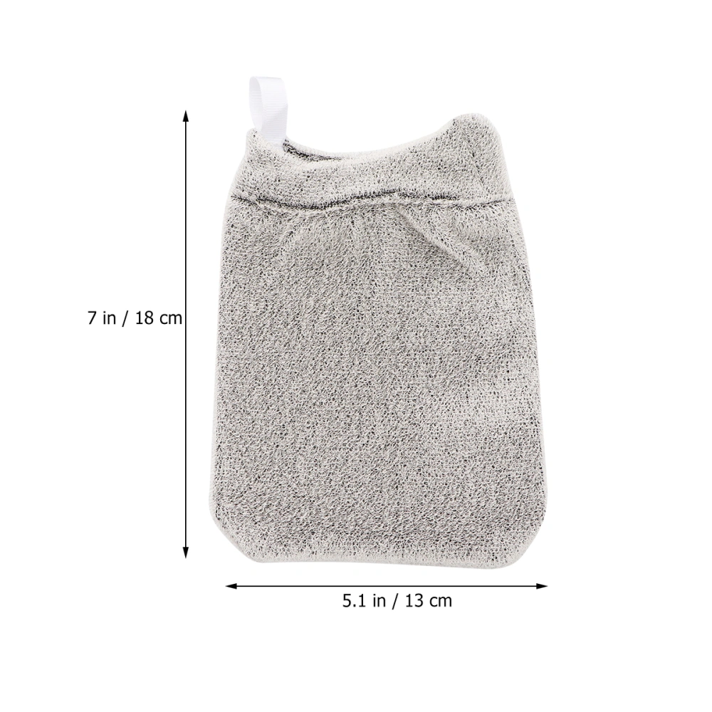 Double-Sided Bathing Scrubbers Gloves Convenient Shower Towels Gloves Body Mitten (Grey)