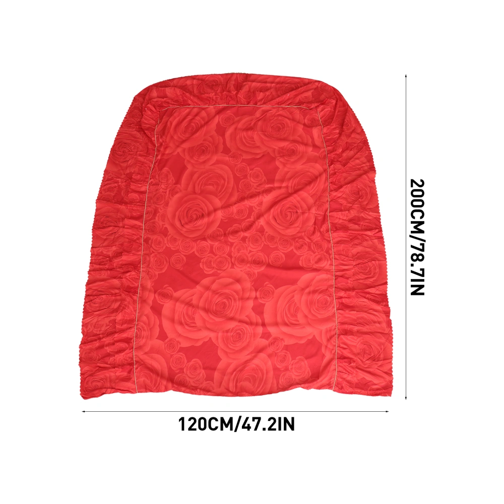 Red Rose Beddings Ruffled Bed Skirt Bedspread Coverlet Decoration 120CM x 200CM