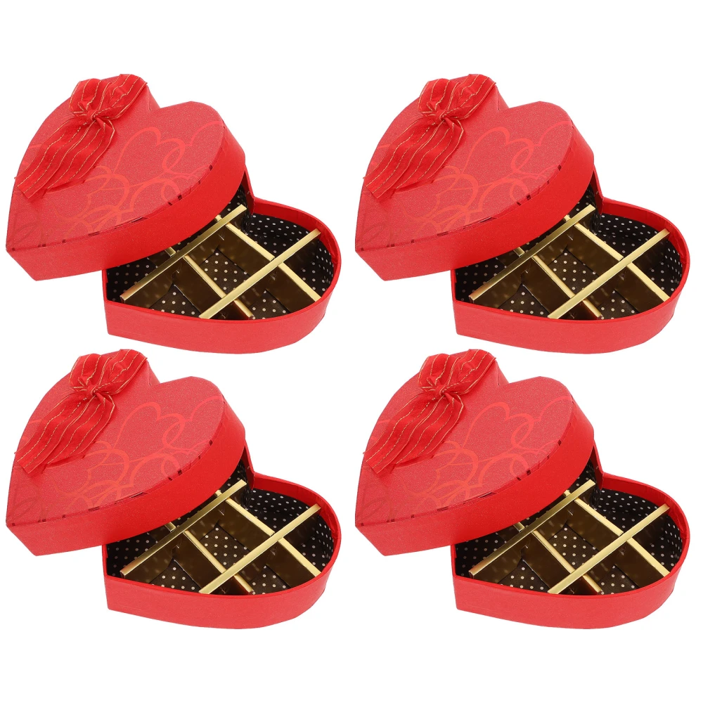 4 Pcs Valentine's Day Heart-shaped Chocolate Boxes Creative Gift Packing Boxes