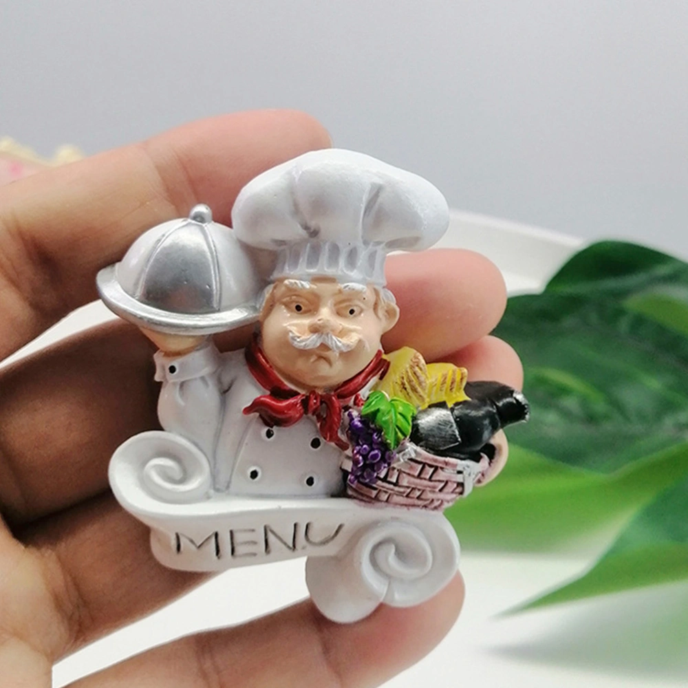 4PCS Resin Chef Fridge Magnet Creative Fridge Magnet Delicate Fridge Magnet