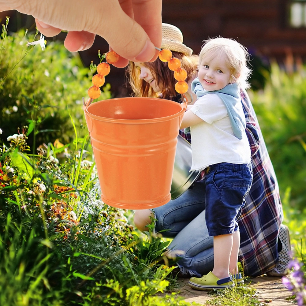 5pcs Miniature Iron Buckets Handheld Bucket Kindergarten Candy Decorative Bucket