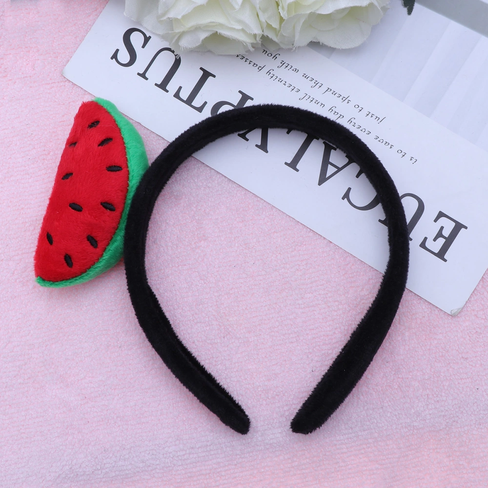 Plush Hair Fruit Headband Fresh Headwear Hair Accessories for Party Cosplay Hair Decor (Watermelon)