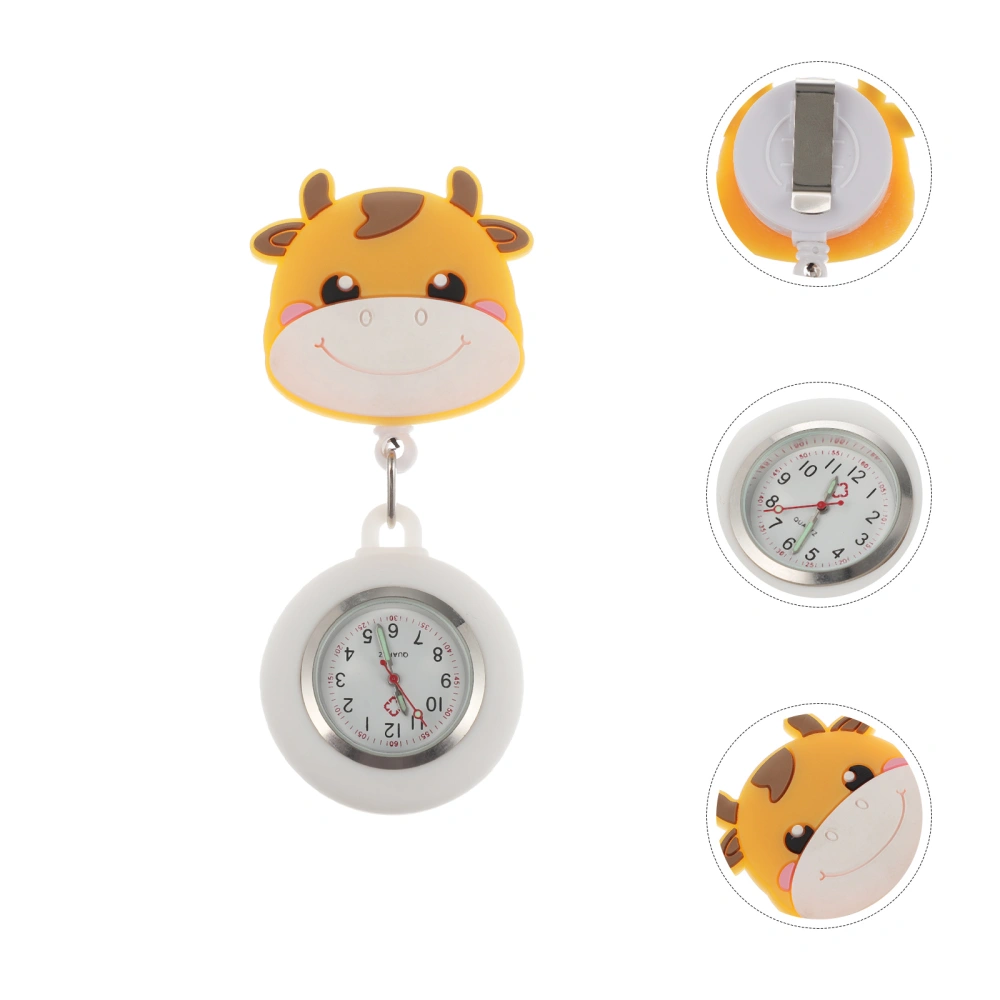 1pc Retractable Buckle Pocket Watch Delicate Cartoon Hook Hanging Watch