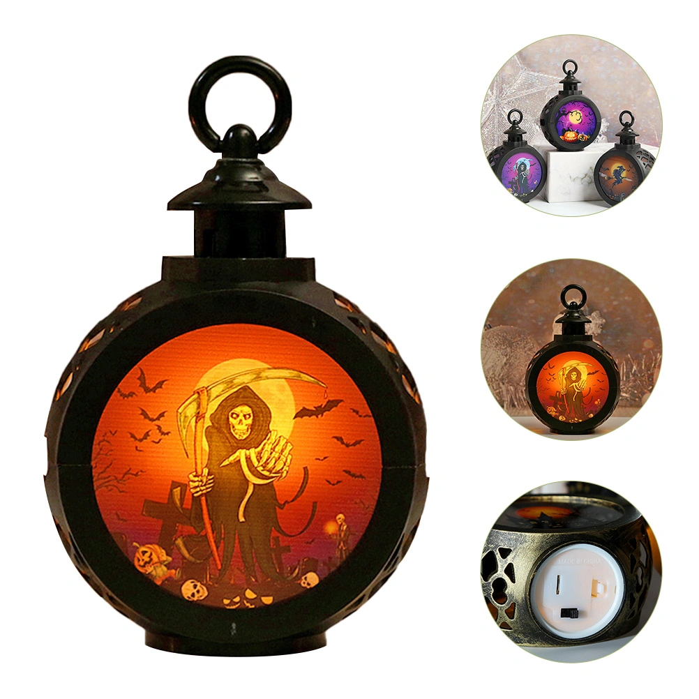 Festival Halloween Lantern Small Night Light for Halloween Party Home Bar Decoration (Skull Style)