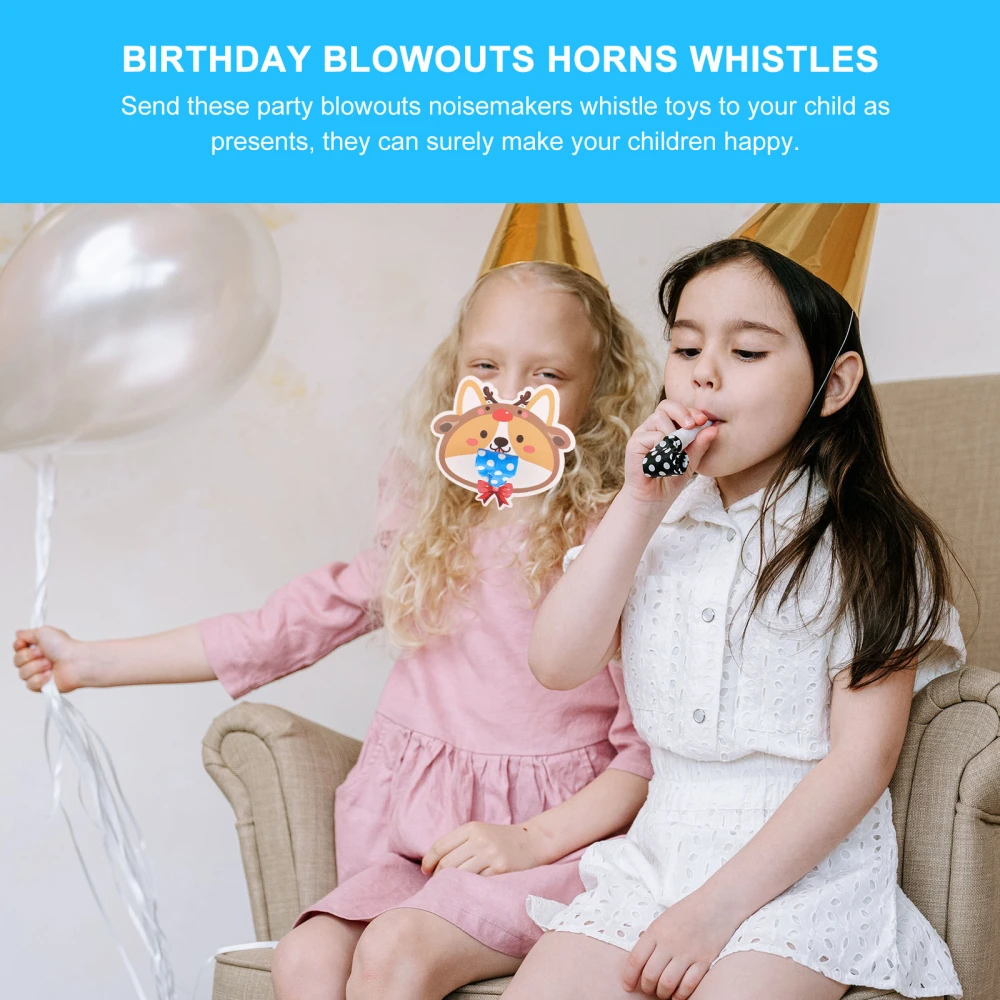 10 Sets Funny Birthday Party Blowouts Blowers Musical Party Blowouts Noisemakers (Corgi)