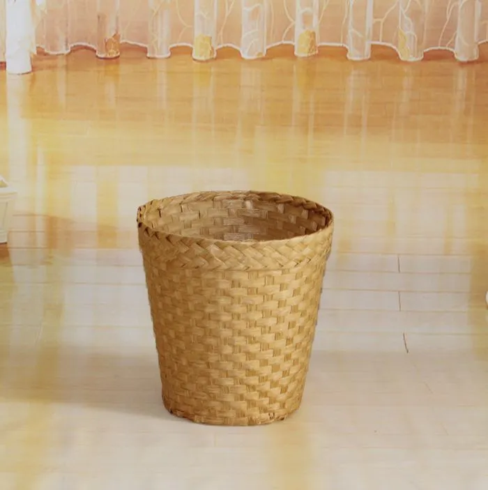 Woven Trash Can Multi-use Waste Basket Decorative Trash Can Woven Garbage Holder