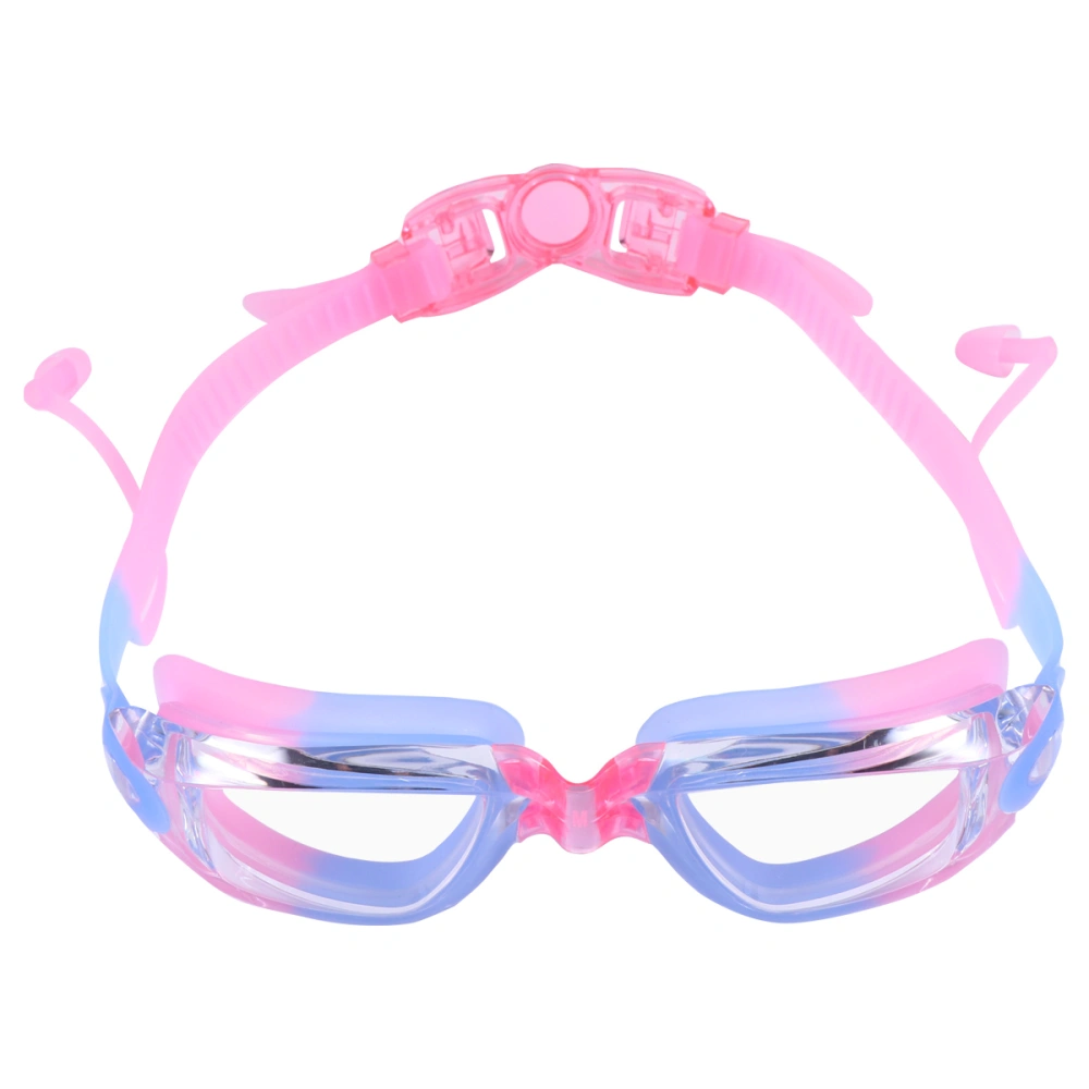 Waterproof Swimming Glasses Anti-fog Lens Transparent Swimming Eyewear Swimming Goggles for Children Kids (Pink)