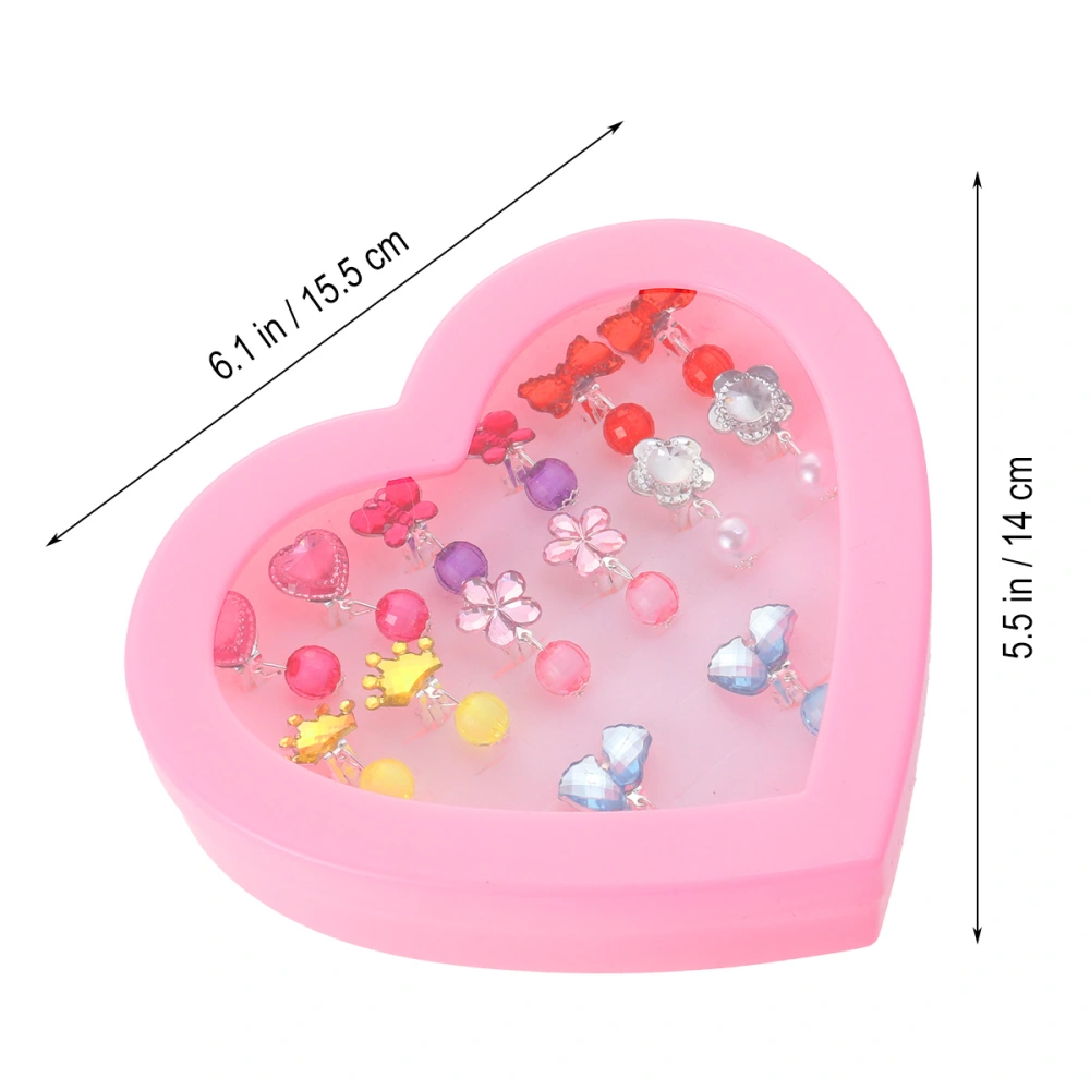 7 Pairs of Girl Ear Clips Ear Stud Clip Earrings Jewelry Ornaments for Kids(Rhinestone Series)