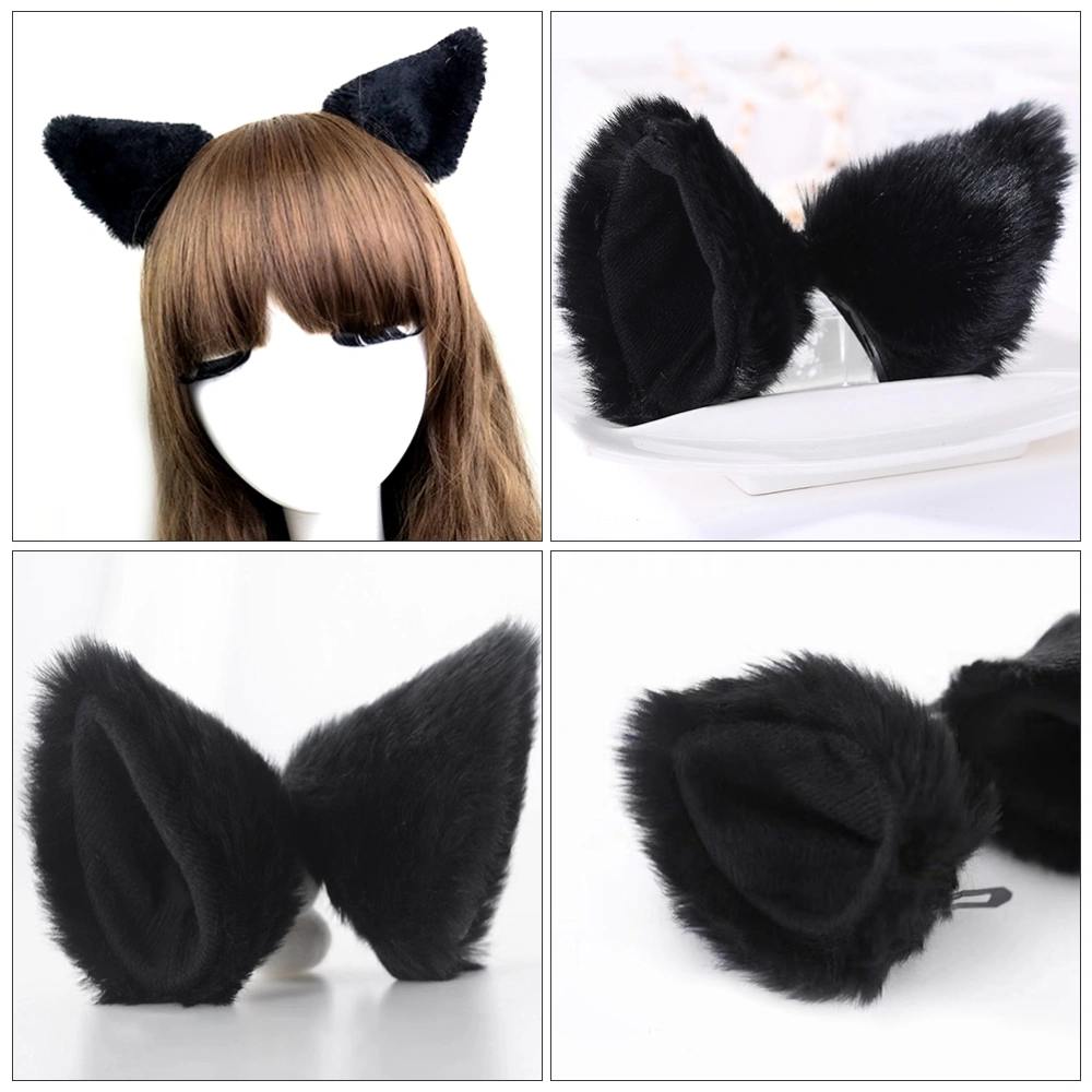 2pcs Cosplay Cat Ear Hair Clips Kids Party Costume Accessory Hairpin Headdress