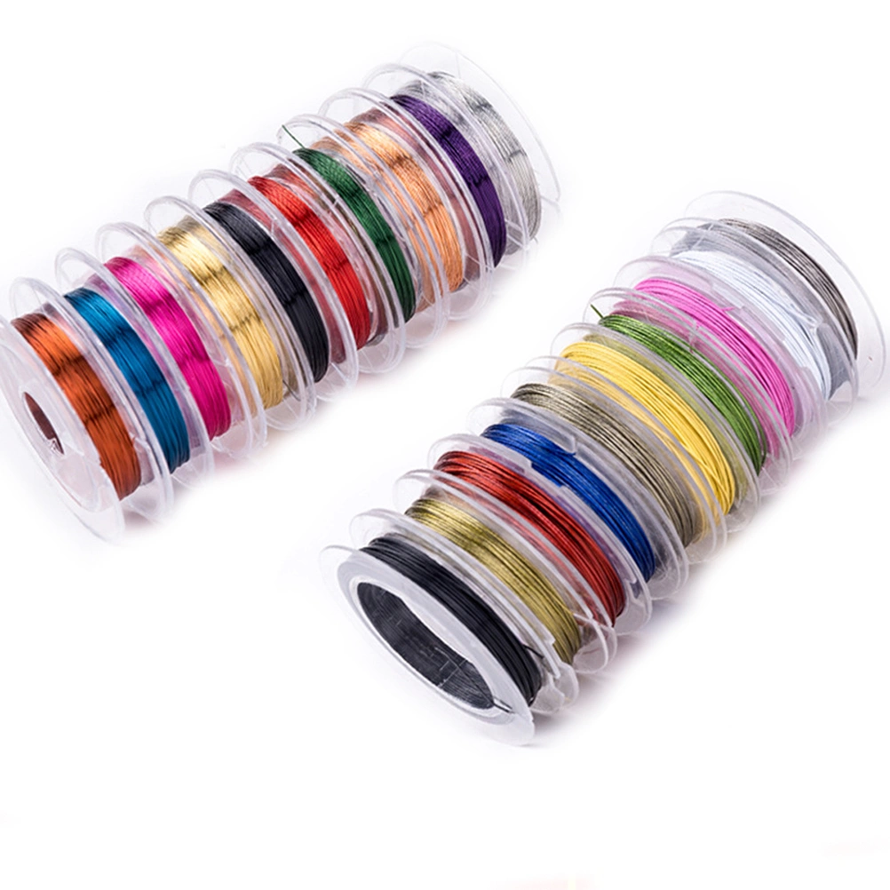 10 Rolls Assorted Color Metal Copper Wire Flexible Artistic Jewelry Painted Beading Wire