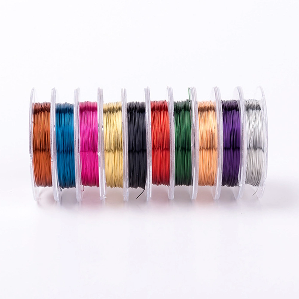 10 Rolls Assorted Color Metal Copper Wire Flexible Artistic Jewelry Painted Beading Wire