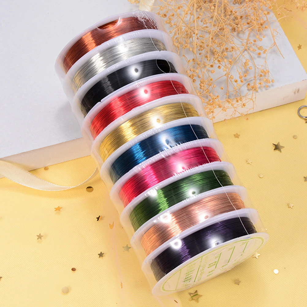 10 Rolls Assorted Color Metal Copper Wire Flexible Artistic Jewelry Painted Beading Wire