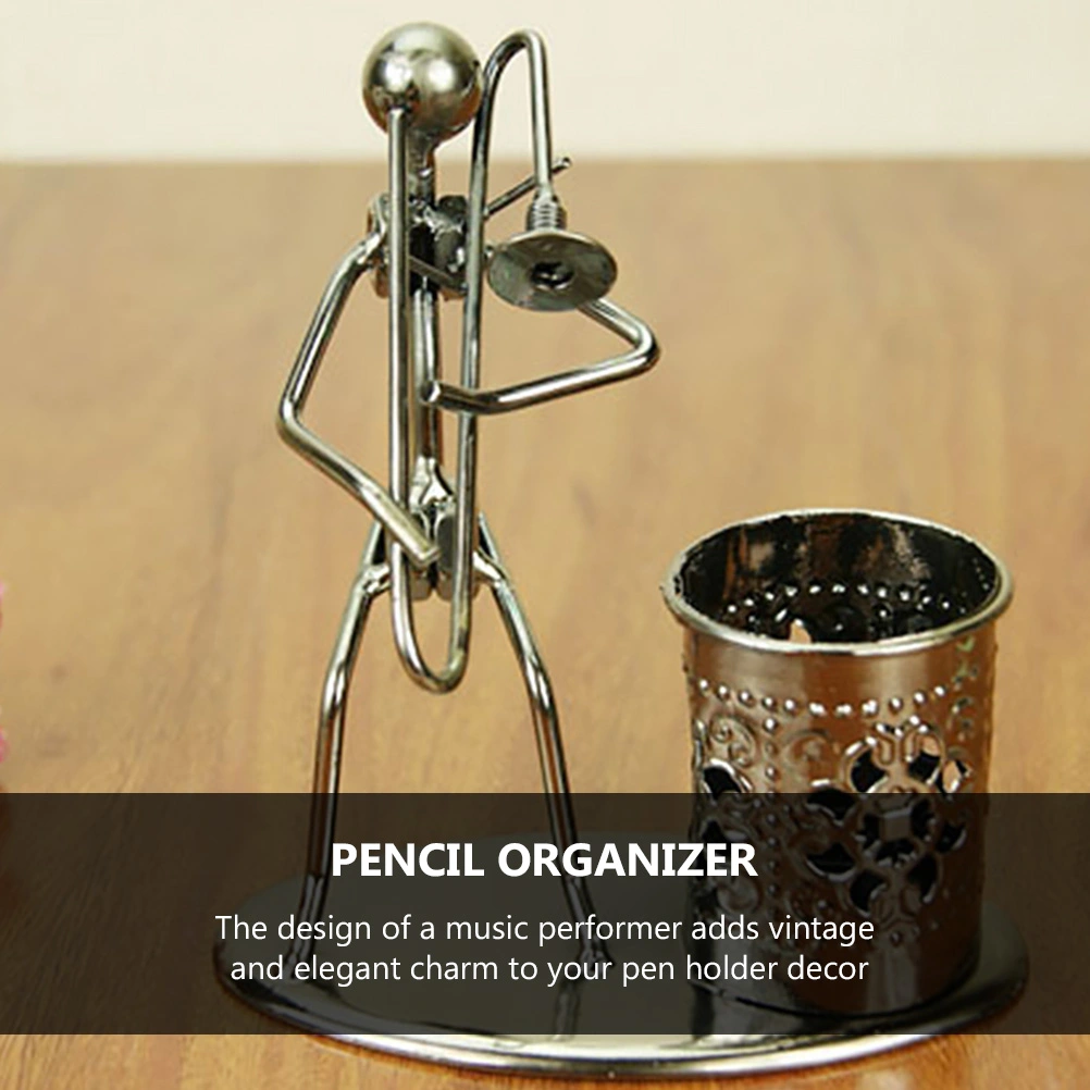 1pc Metal Music Player Pen Holder Desktop Storage Organizer Pencil Organizer
