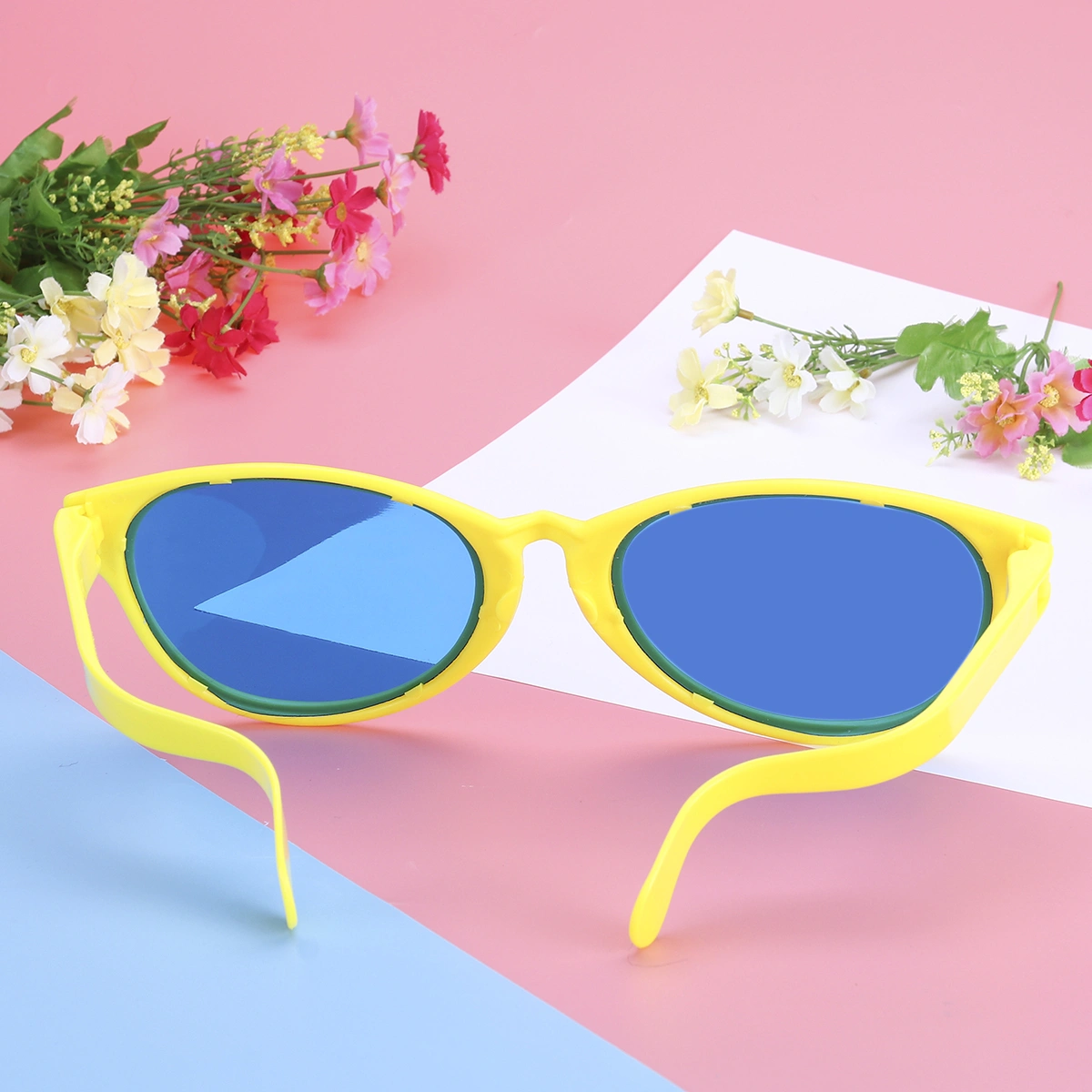 Fun Oversized Glasses Fashion Glasses for Party Club Performance (Yellow)