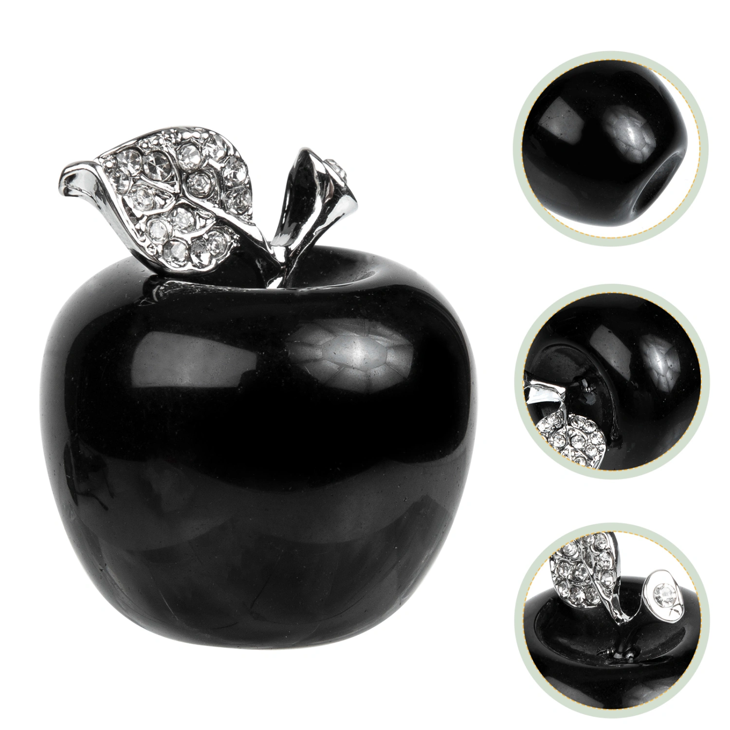 Crystal Apples Adornment Natural Crystal and Alloy Crafts Apples Model Decoration