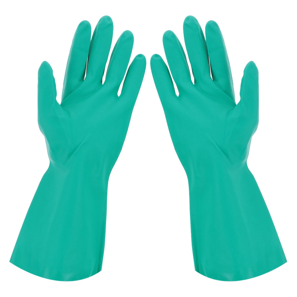 1 Pairs Oil Resistance Rubber Gloves Industry Protective Gloves Housework Dishwashing Gloves Waterproof Kitchen Gloves for Home Kitchen Use(Green SizeL)