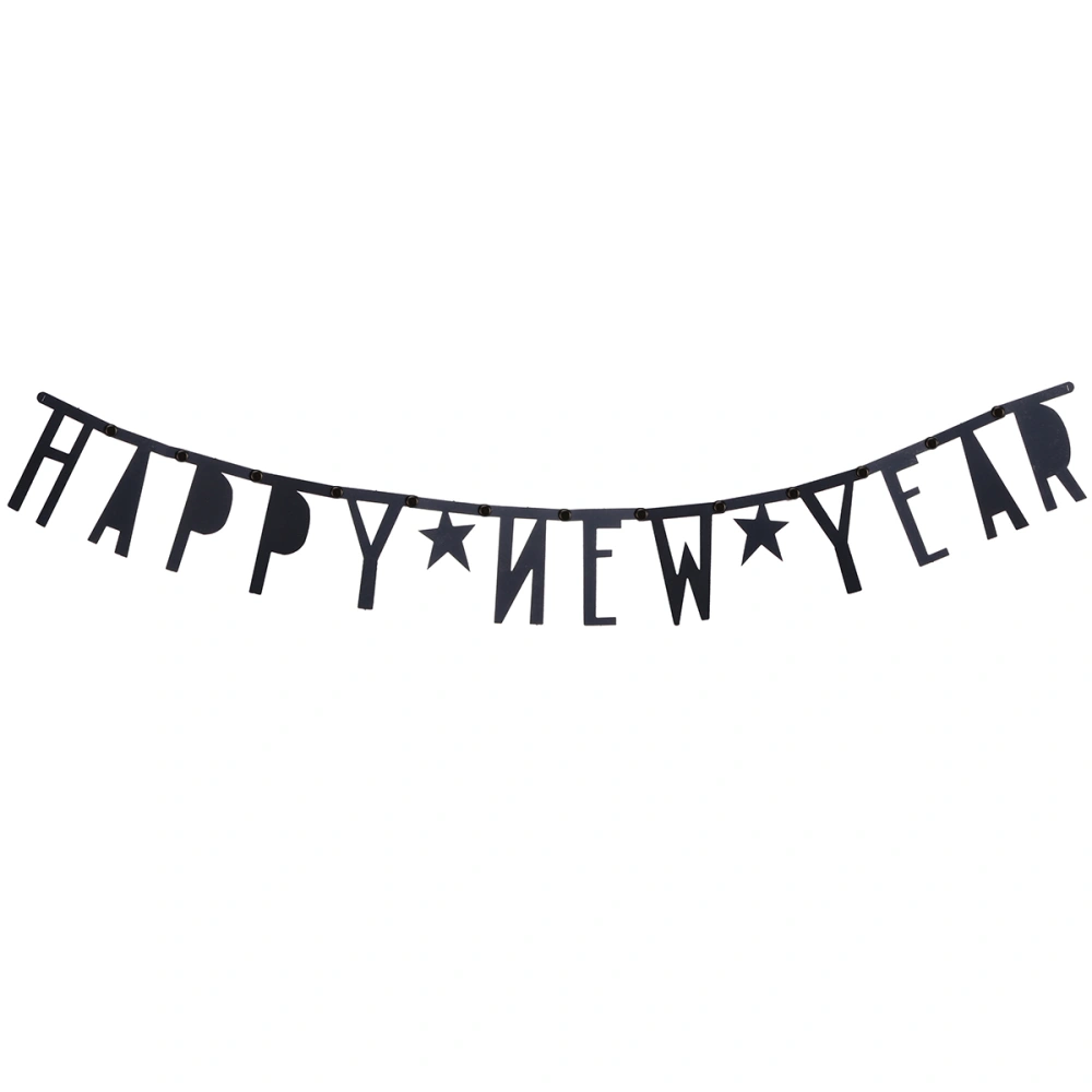 New Year's Eve Party Bunting Banner with 2 Stars Party Decorations Happy New Year Banner Bunting Garland for Party Use