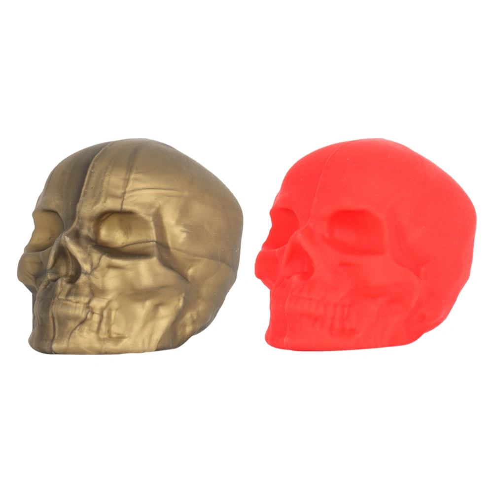 2Pcs Skull Modeling Wine Plug Novel Wine Stopper Chic Halloween Gift Golden Red