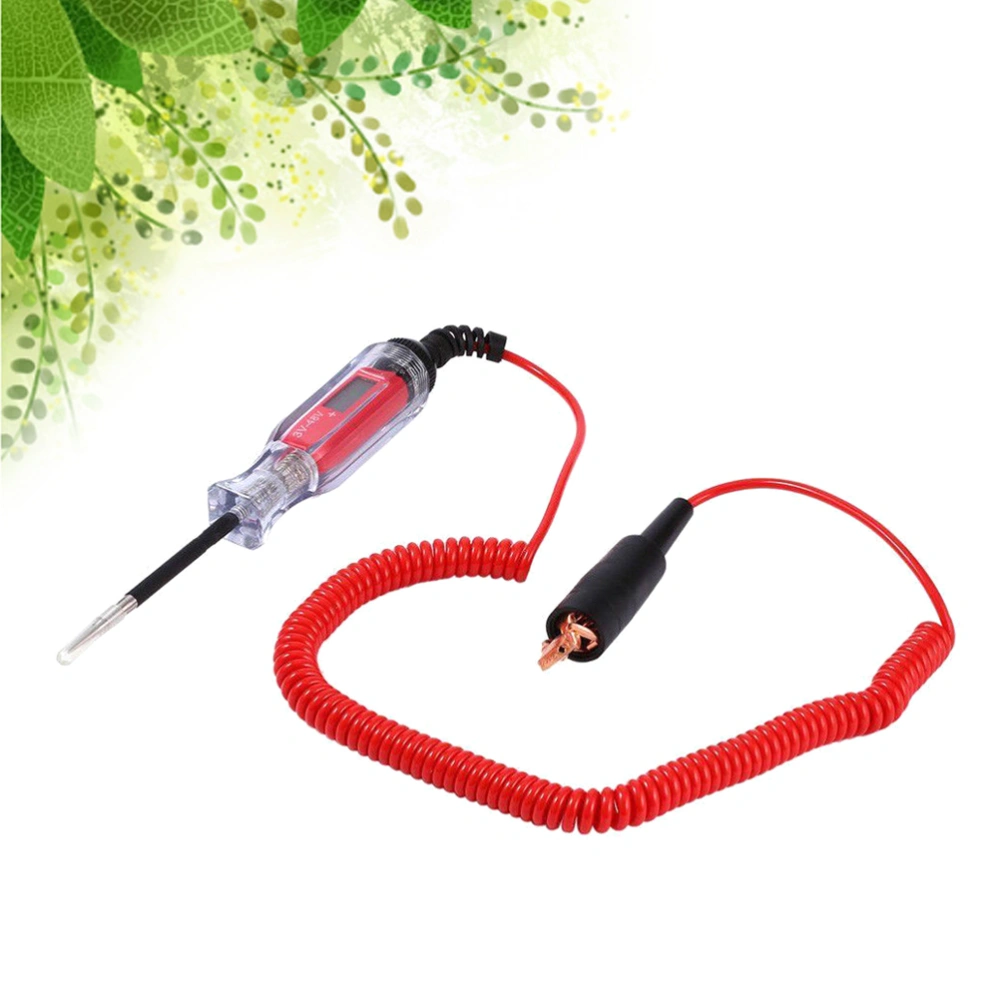 3-48V Digital Display Circuit Tester Automotive Test Pencil Repair Pen for Car Vehicle (Red)