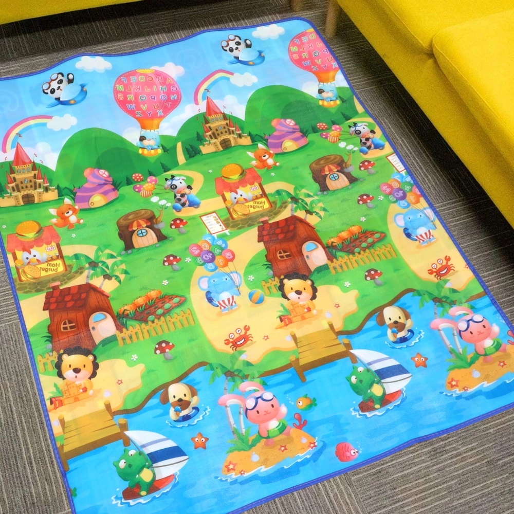 1Pc Cartoon Kids Crawling Non-skid Mat Home Floor Mat Outdoor Picnic Blanket (Random Style)