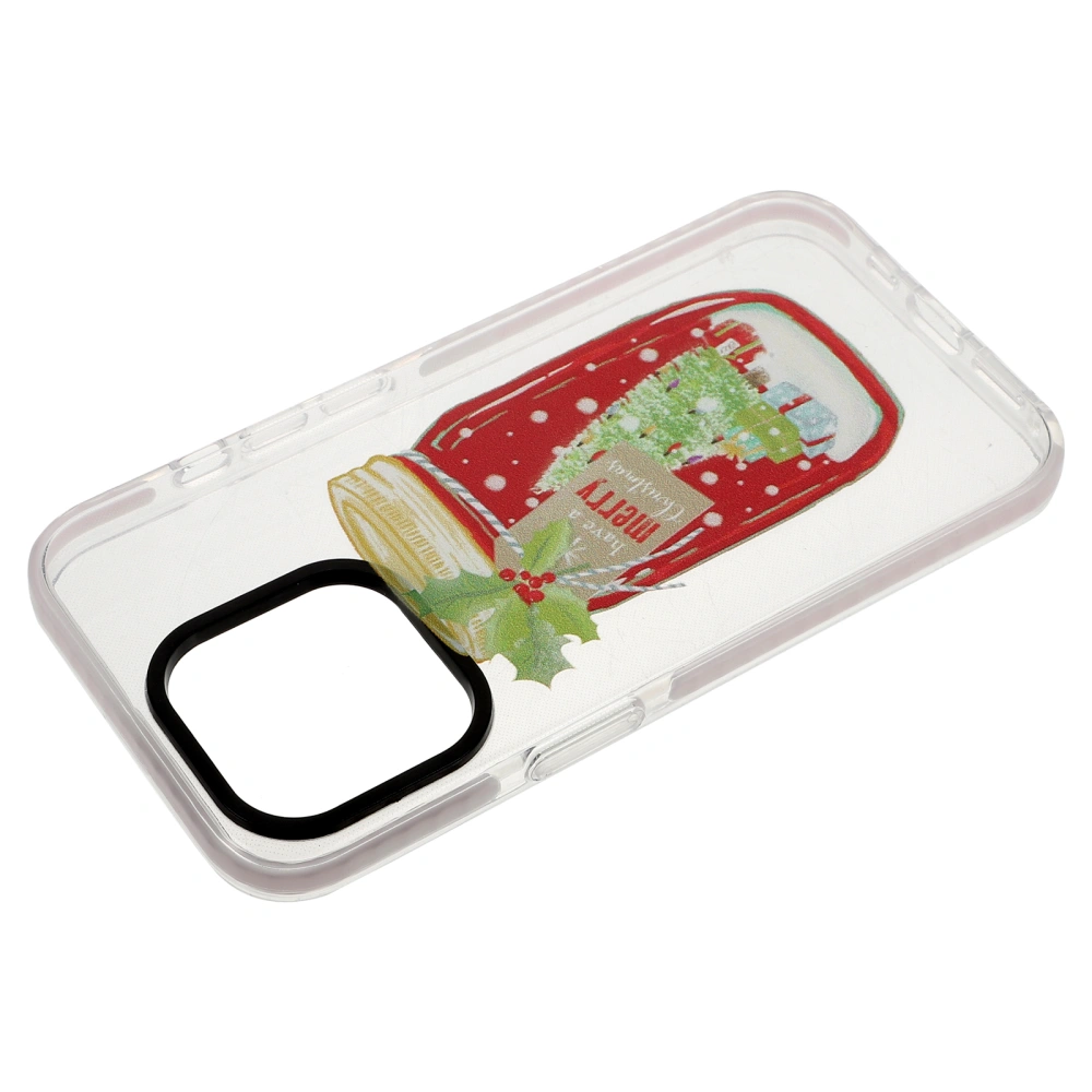 1Pc Christmas Bottle Pattern Phone Shell Phone Cover Compatible for iPhone 13 Pro