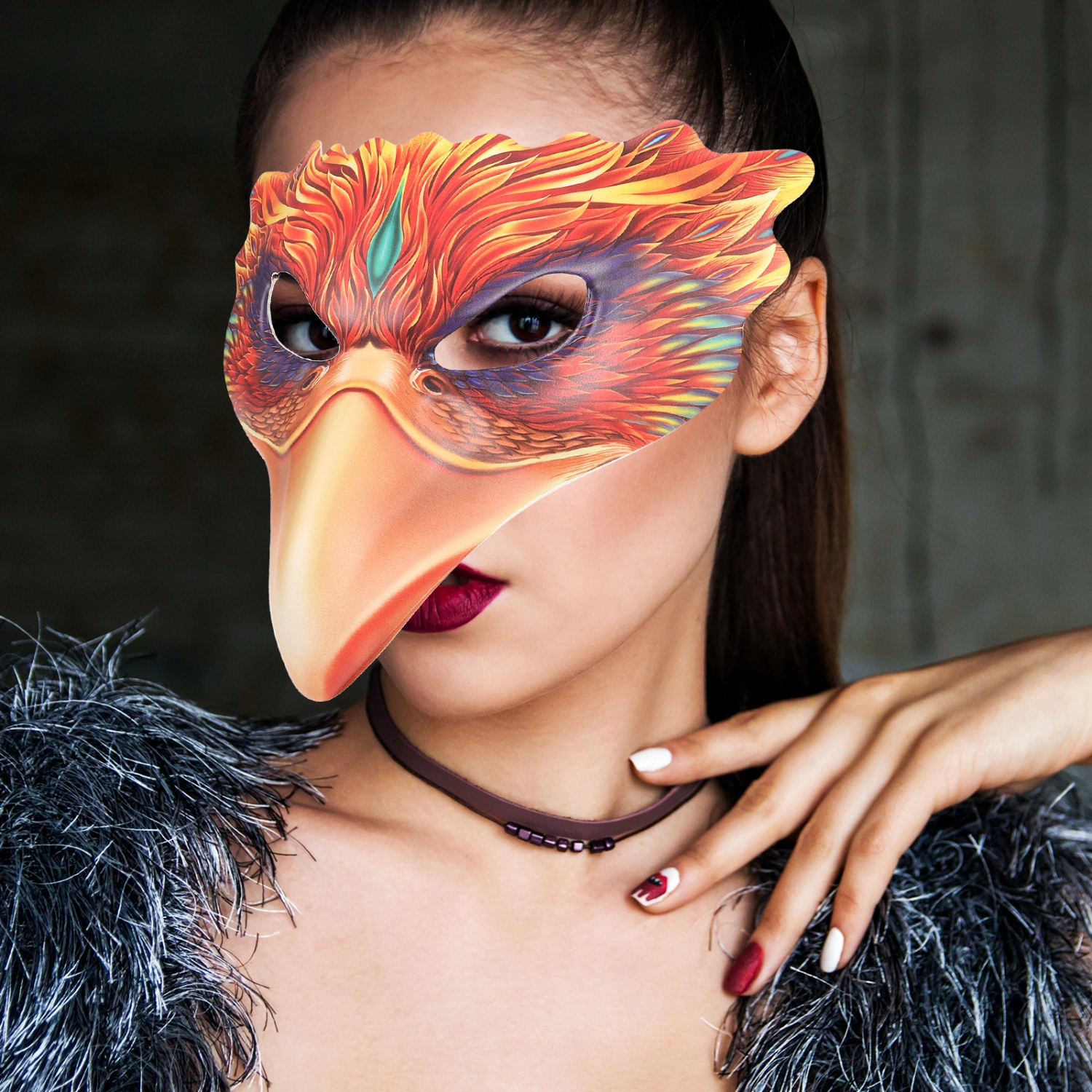 Decorative Halloween Bird Mask Masquerade Bird Mask Costume Party Half-face Mask