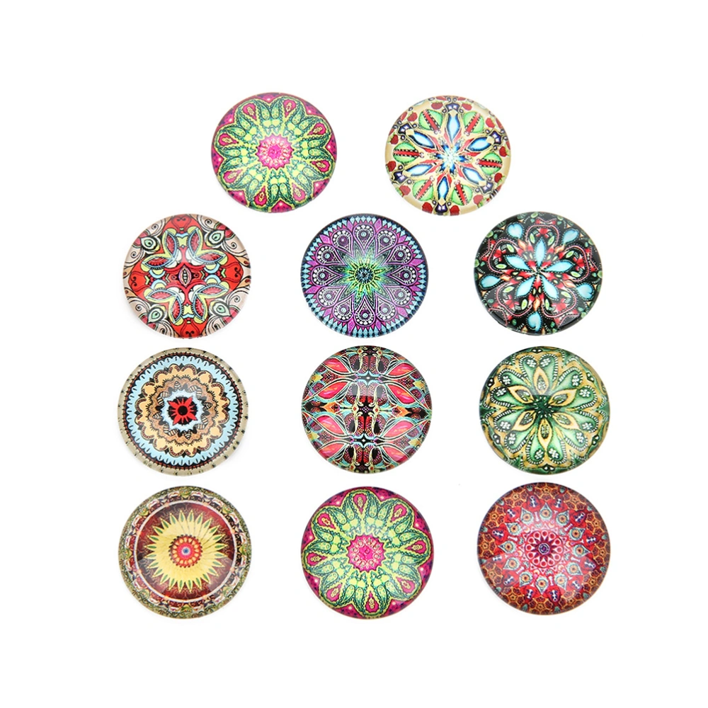 20PCS 10MM DIY Time Glass Patchs Round Colored Sunflower Patterns Glass Interface Creative DIY Sunflower Glass Patches Delicate Colored Sunflower Printed Glass Patches for DIY Crafts Making (Mixed Style)